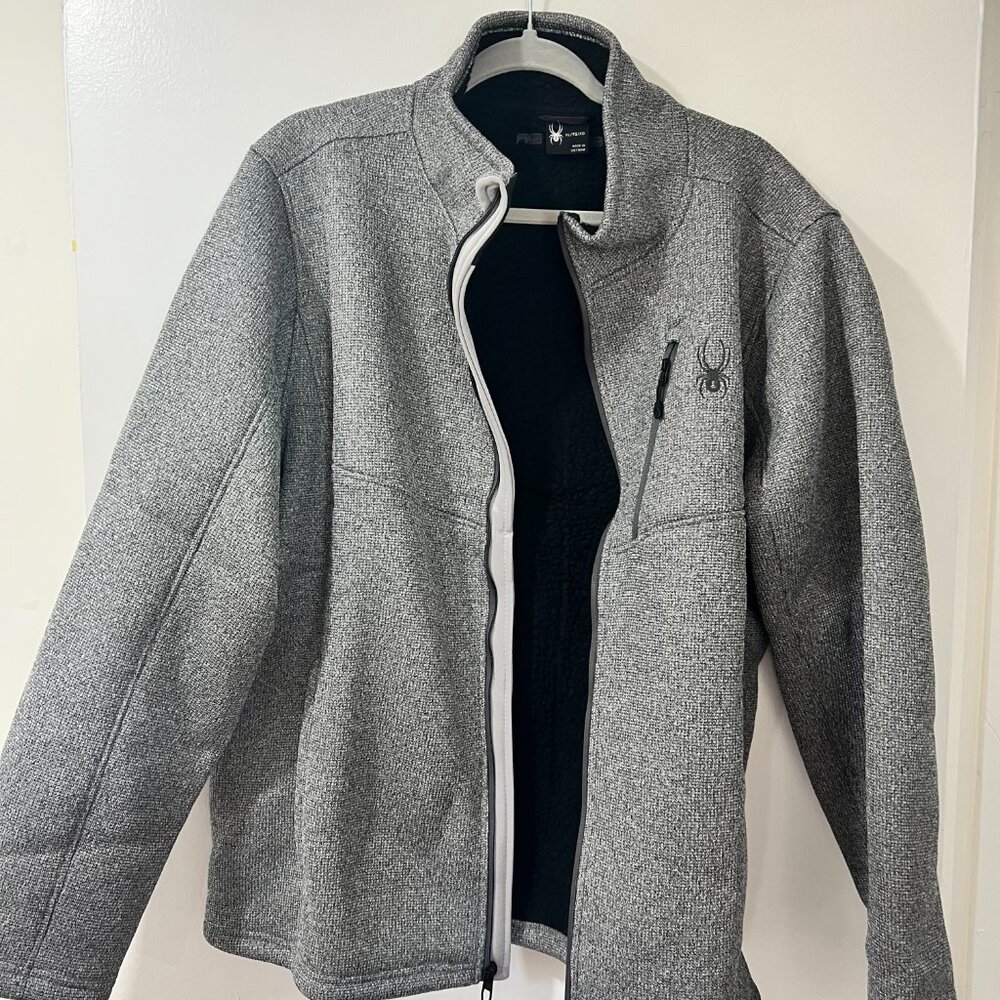 Mens Spyder Full Zip Fleece Jacket – XL – Heather Gray 🕷️❄️ - Picture 2 of 9